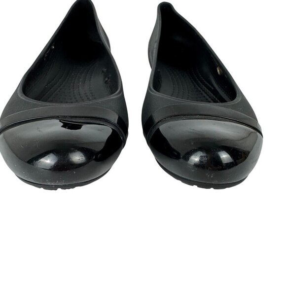 Crocs Gianna Alice Ballet Flats Shoes Black Size 7 Casual Comfort Minimalist - Picture 2 of 8